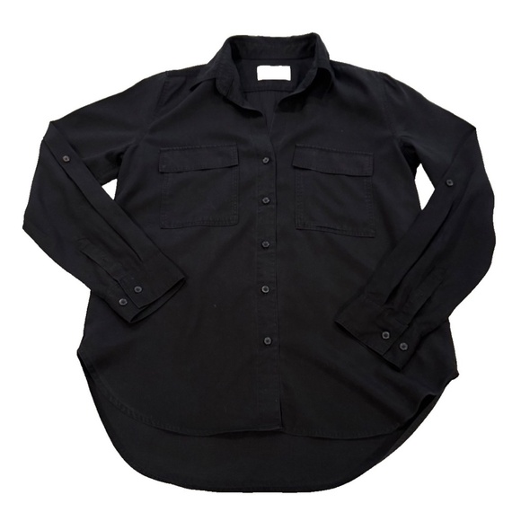 BABATON Aritzia Utility Tencel Lyocell Black Button Up Shirt; Women's XS - Picture 3 of 12